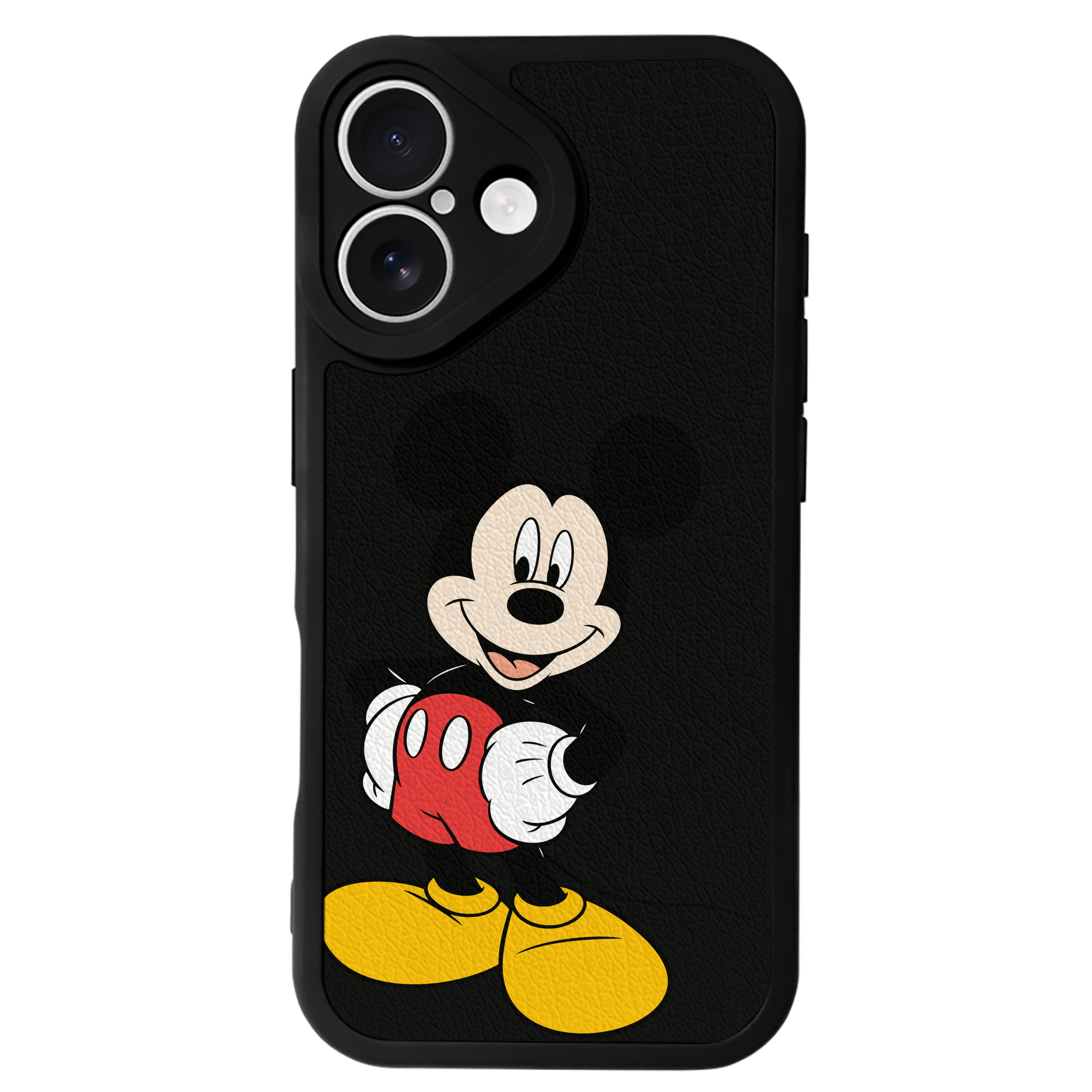 （画像用） ミッキーマウス Mickey Mouse 【iPhone 16シリーズ対応】シリコンスマホケース（レザー調） 材質：シリコン